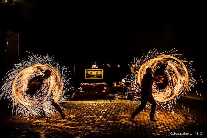Tracés circulaires de feu
